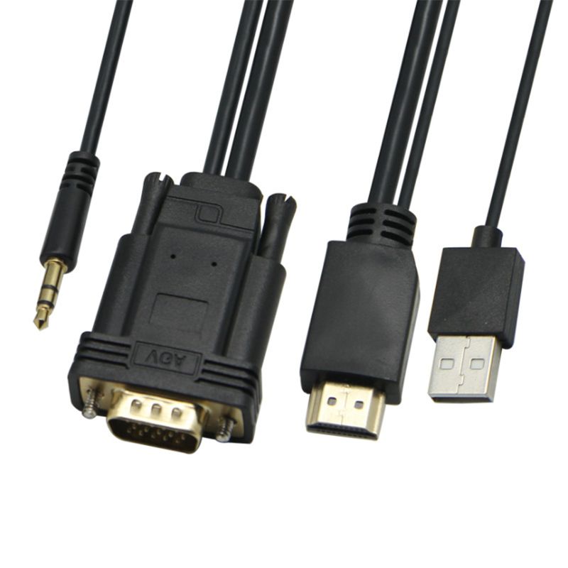 VGA To HDMI Cable With Audio USB Power Supply 1080P VGA